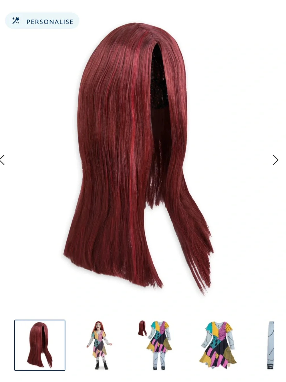 Disney store Sally 3 piece costume The Nightmare before Christmas
